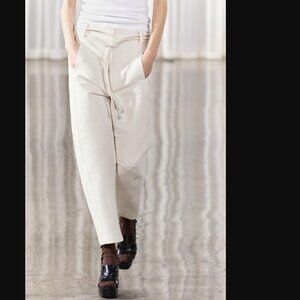 NWT ZARA TAPERED PANTS ZW COLLECTION ECRU